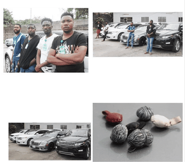 EFCC arrests four guys with exotic cars and charms 