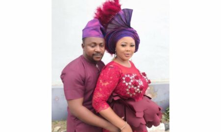 Segun Ogungbe celebrates his wife Wunmi Ajiboye