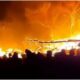 Huge fire outbreak at gwarinpa tipper market