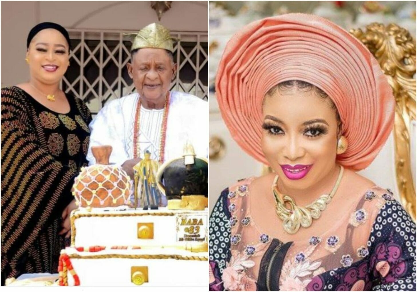 Actress Lizzy Anjorin Surprises Alaafin Of Oyo On His 83rd Birthday Kemi Filani News 