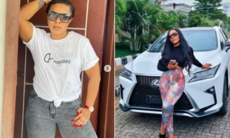 laura ikeji reacts as her sister, benita refuses to show off her new car