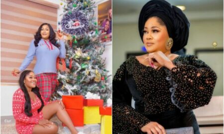 Actress Sikiratu Sindodo shares beautiful Christmas themed-photo with her look-alike daughter