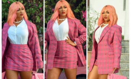 Mercy Aigbe dazzles in pink