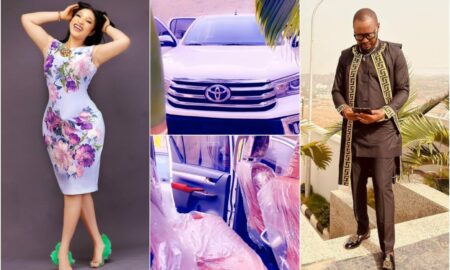 Tonto Dikeh retrieves Toyota Hilux truck