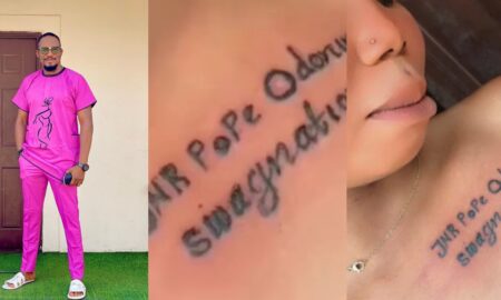 Fan tattoos Junior Pope's name