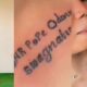 Fan tattoos Junior Pope's name