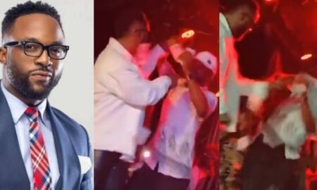 Iyanya pushes fan off stage