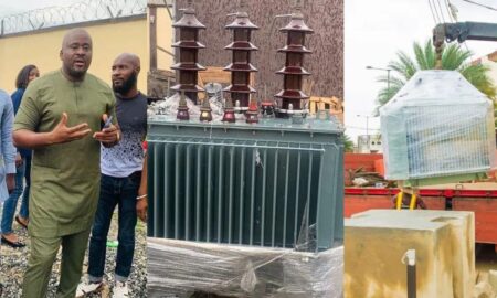'You need to return to acting' Reactions as Desmond Elliot donates transformers to his constituency few days to election