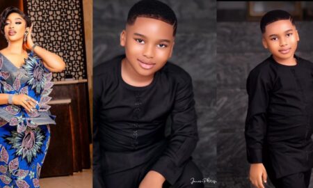 Tonto Dikeh touching note to son