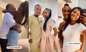 Actor Akah Nnani shares loved-up pictures with wife as they celebrate fourth wedding anniversary