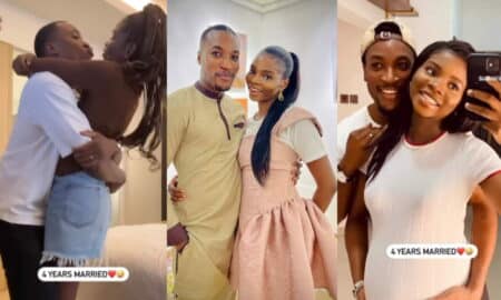 Actor Akah Nnani shares loved-up pictures with wife as they celebrate fourth wedding anniversary