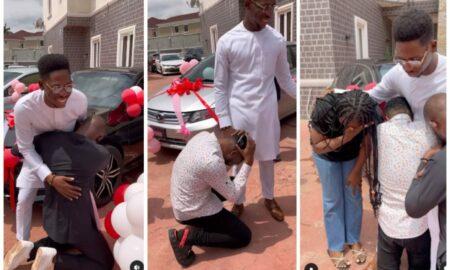 Gospel singer Moses Bliss gifts three(3) cars to his new signees and his barber