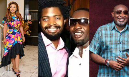 Celebrities react to old photo of Basketmouth and AY