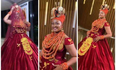 Etinosa Idemudia turns heads with her outfit to a movie premiere