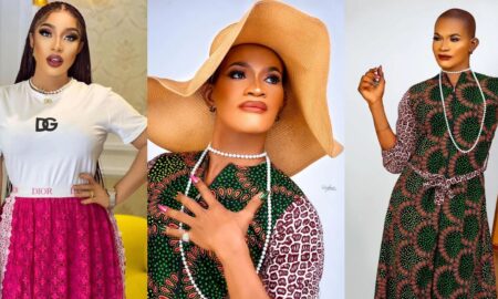 Tonto Dikeh reacts as Uche Maduagwu dresses as a lady