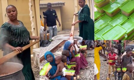 Seyi Edun feeds children on the streets