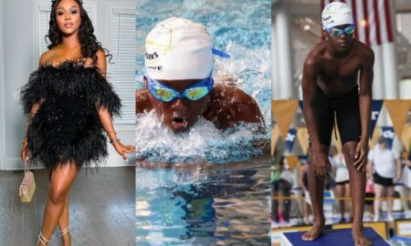 Anita Okoye expresses pride as he son competes in swimming competition
