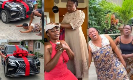 Ashmusy's mother shed tears of joy over her new car