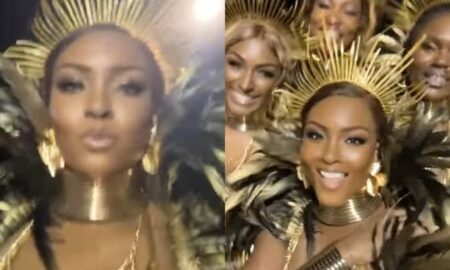 Osas Ighodaro gets dragged over her outfit to Barbados festival