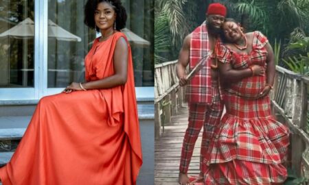 Omoni Oboli rejoices with Stan Nze and wife