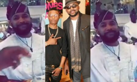 Banky W at Wizkid's mother's funeral