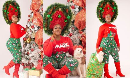 Eniola Badmus unique Christmas shoot