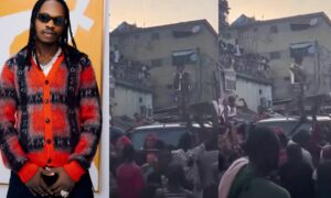 Nigerians show support for Naira Marley as he shoots music video