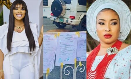 Iyabo Ojo's court letter served at Lizzy Anjorin's house gate