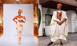 Celebrity outfits at Moses Bliss' wedding in Ghana.