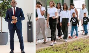 Twitter user reacts to photo of Tony Elumelu and his 7 kids