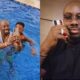 Netizens react as Obi Cubana dunks a phone worth millions into a pool.