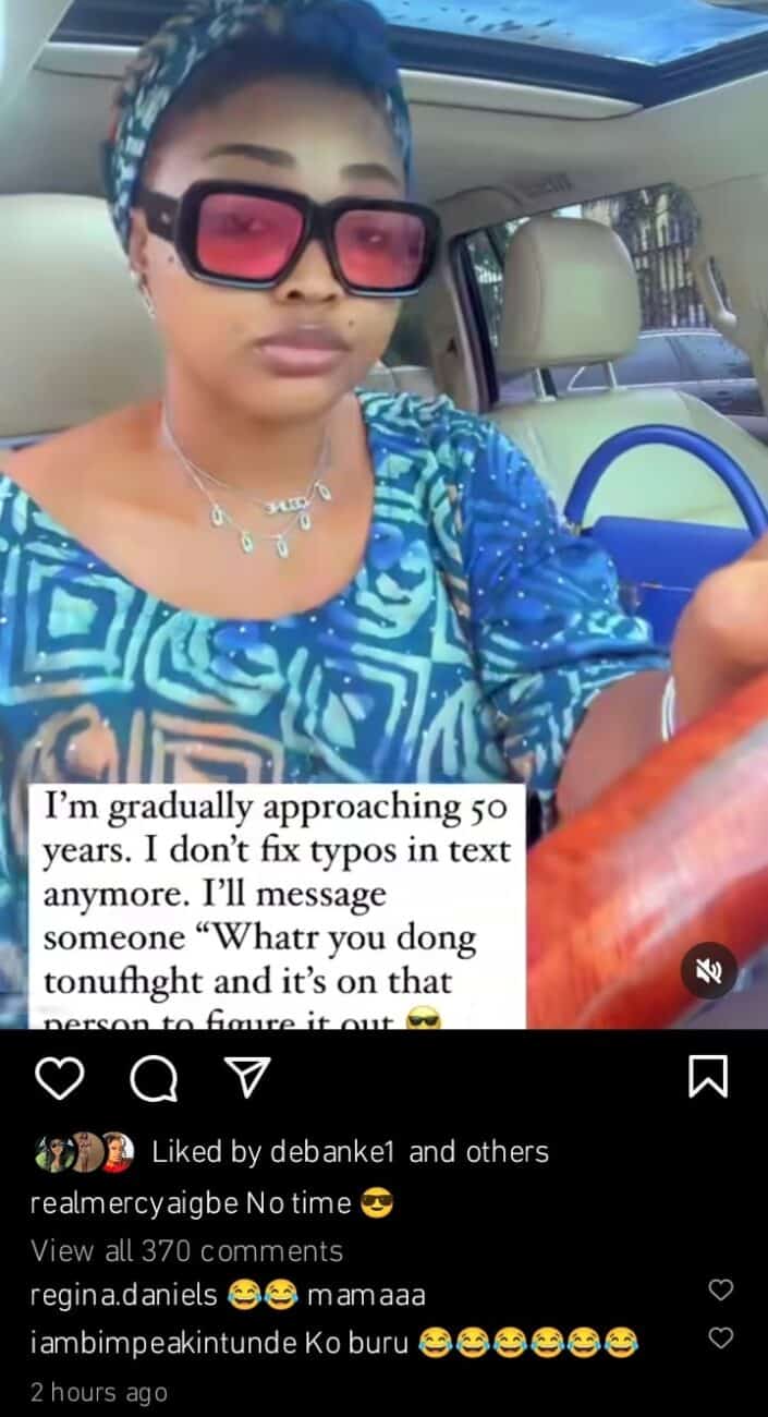 Mercy Aigbe doesn't fix typos