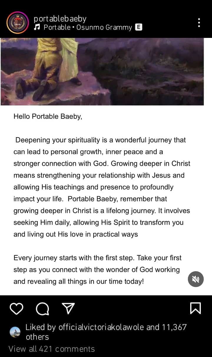 Portable compartilha um artigo espiritual após seu vazamento de nudez