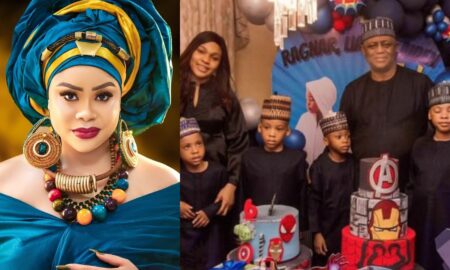FFK throws birthday party for his triplets without Precious Chikwendu