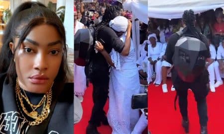 Angela Okorie dragged over outfit to Mr Ibu's burial