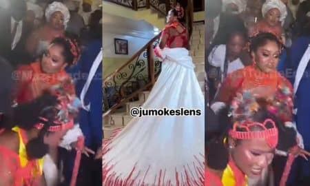 Chioma's grand entrance to her wedding