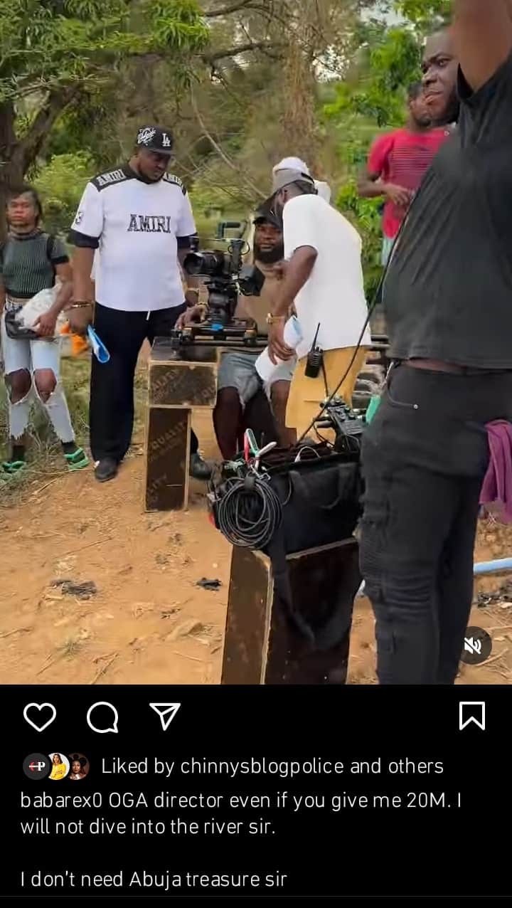 “Even If You Give Me N20m, I Wouldn’t” – Drama As Nosa Rex And Movie Director Clash On Set For Ordering Him To Dive Into A River (Video)