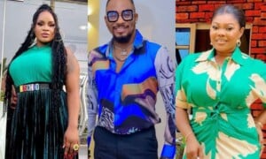 Uche Ogbodo reacts as Ruby Ojiakor drags their colleagues