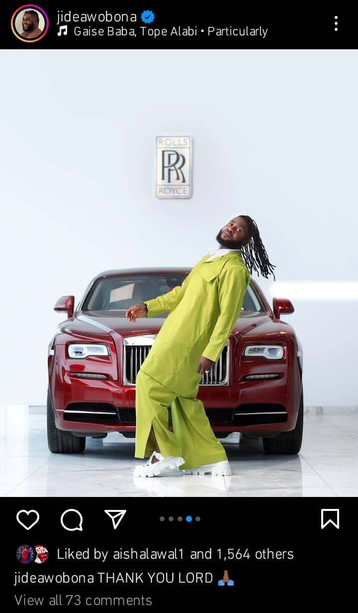 Jide Awobona acquires a Rolls Royce