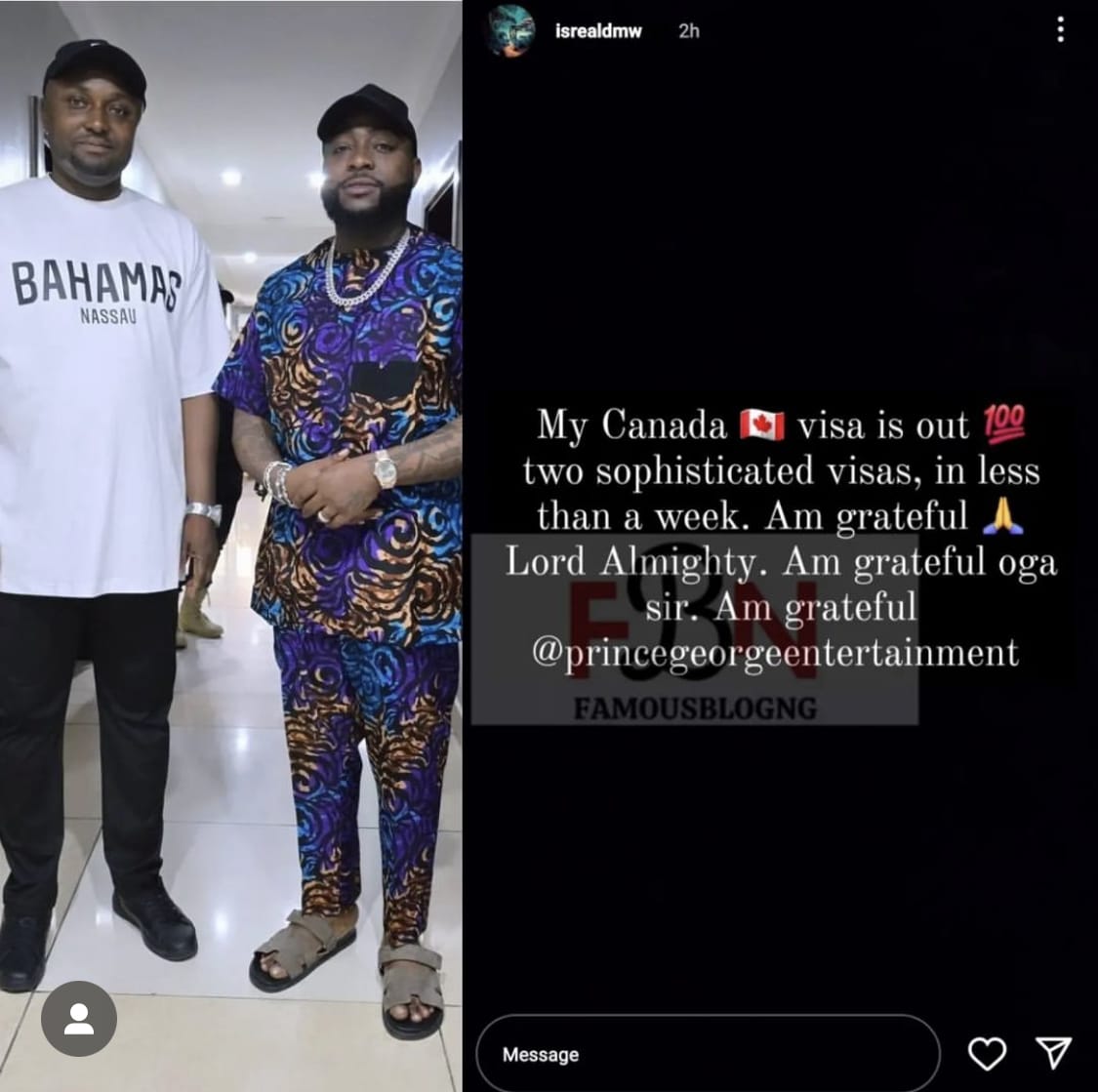 Israel DMW bags Canadian visa.