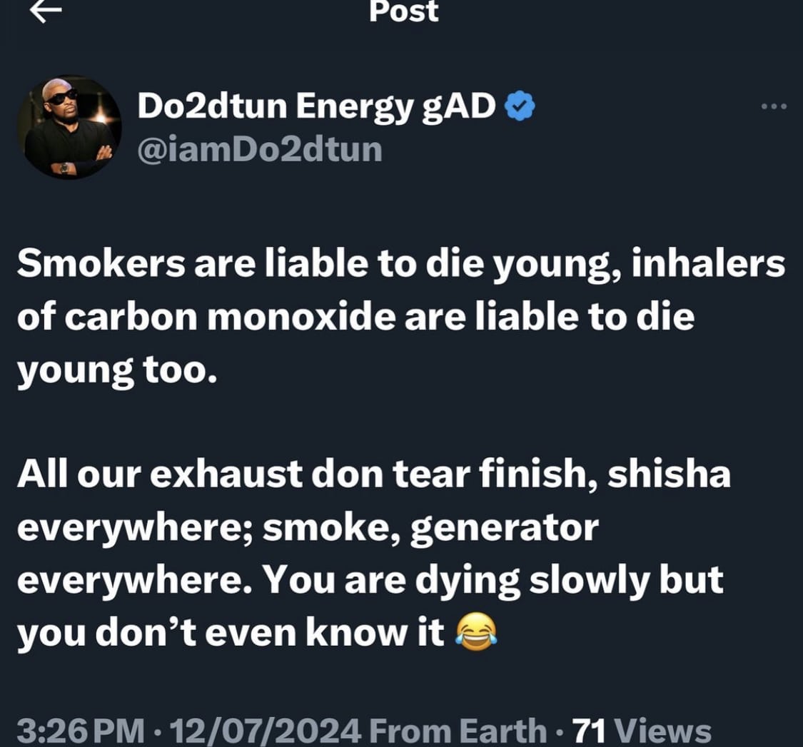 Do2dtun ha sido duro con los nigerianos que critican los hábitos de fumar de Rema.