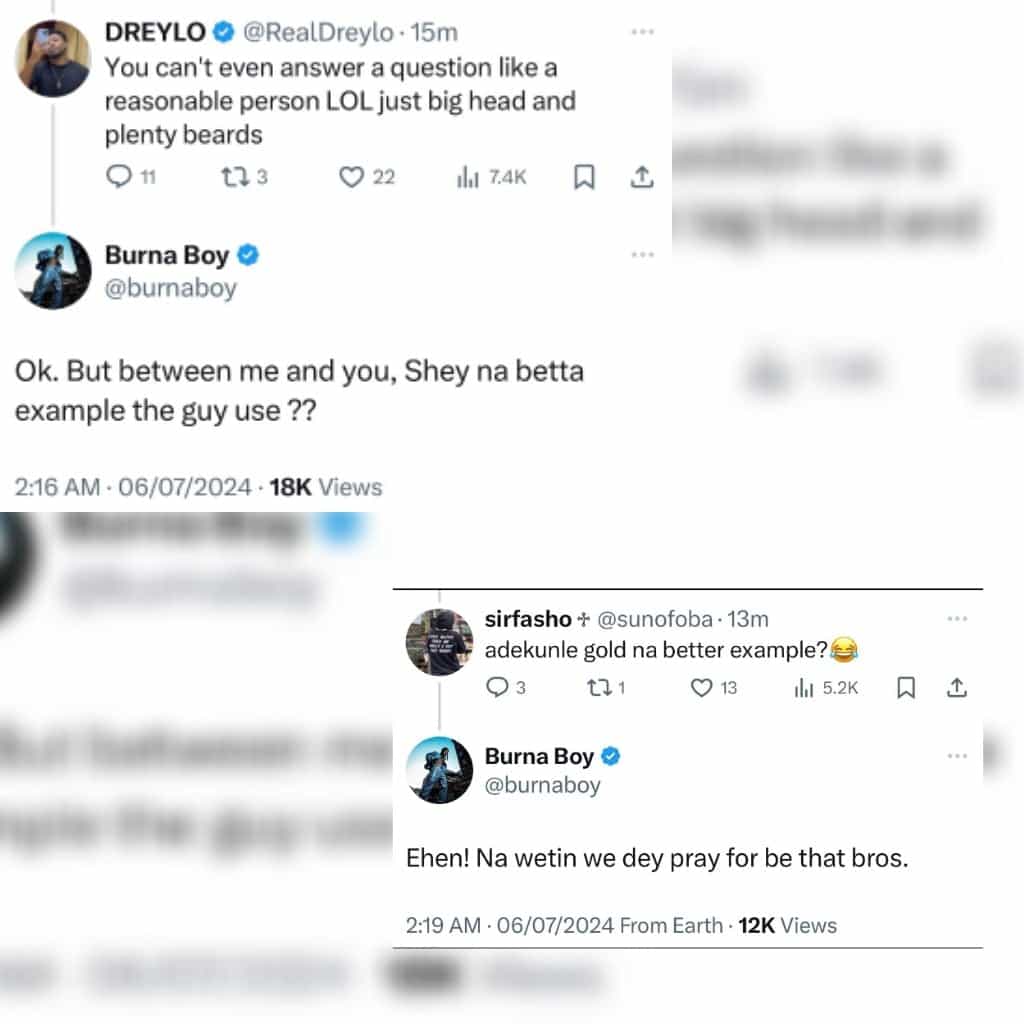 Burna Boy replied fan who told him to go and marry