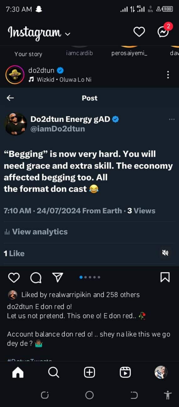 “Begging Is Now Hard; You Will Need Grace And Extra Skill” – Do2dtun Cries Out As He Laments Over The Economy