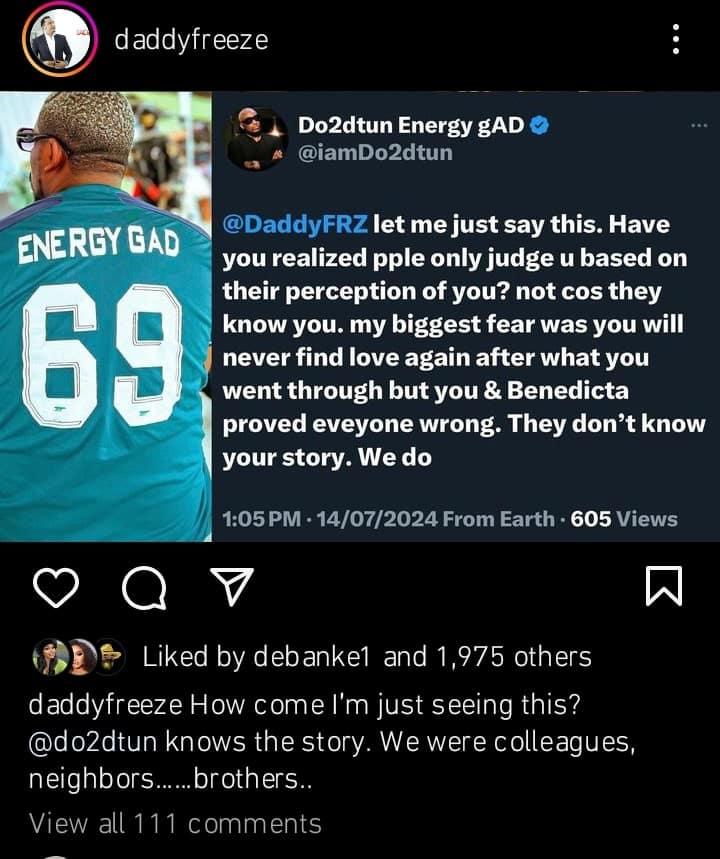 Daddy Freeze reacts as Do2dtun defends him