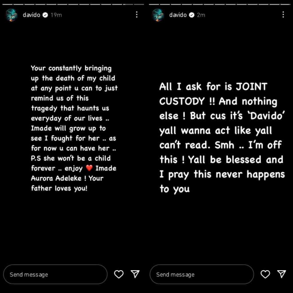 Davido slams Sophia Momodu over his dead son