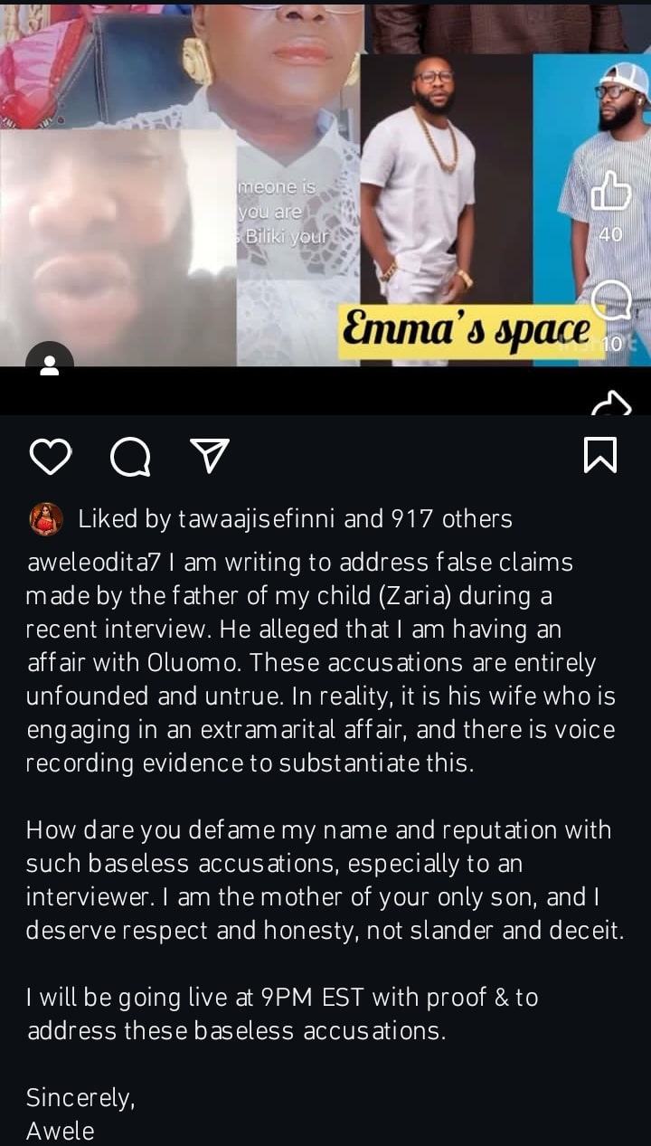 Awele Odita calls out Koko Zaria over MC Oluomo 