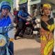 Mercy Johnson rides power bike