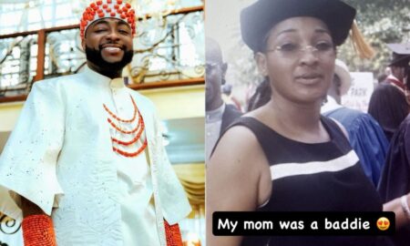 Davido says his mother was a baddie