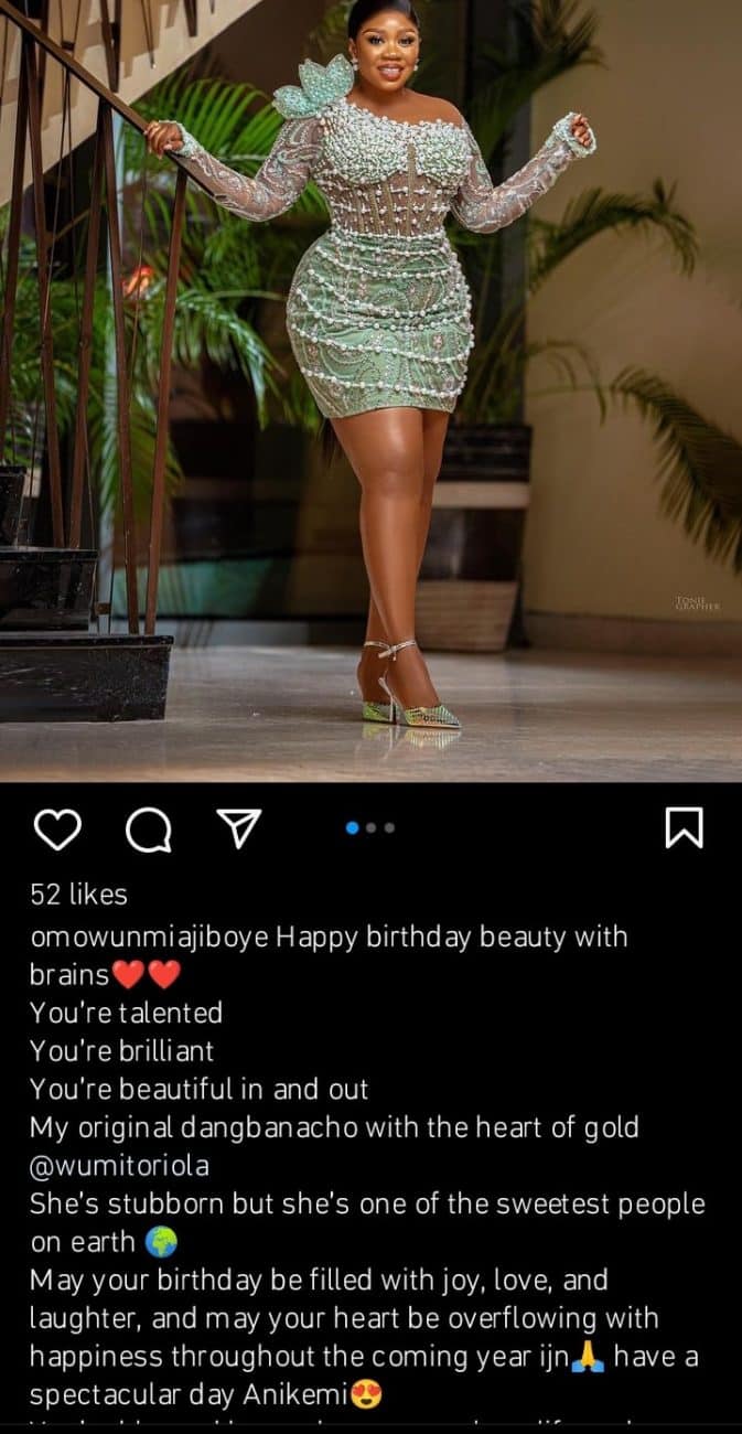 Omowunmi Ajiboye celebrates Wumi Toriola birthday