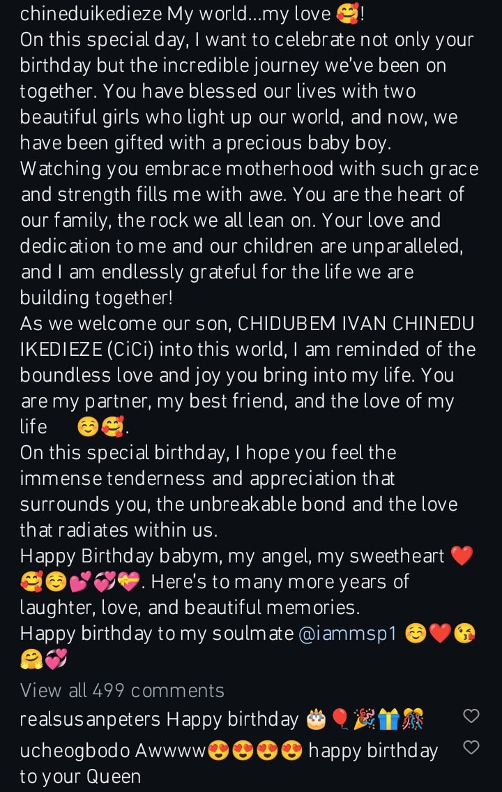 Chinedu Ikedieze celebrates wife's birthday